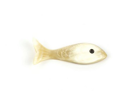 Set of 6 fish knife-holders in blond horn