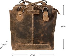 Theft -proof backpack Cognac -colored