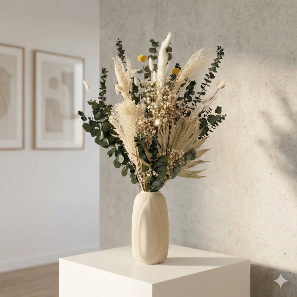 Natura - Bouquet a flusso di secco in Harmonie I Grün -Weiß