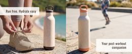 Ecofy Earth Friendly Eco Kildevandsflaske til kontor og skoler | Vandflaske i rustfrit stål til børn og voksne lavet med risskaller | Lækagesikker |1 enhed, 900 ml | TUV certificeret
