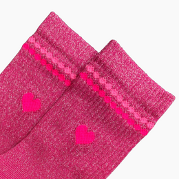 Glitzersocke Perla Herz Pink