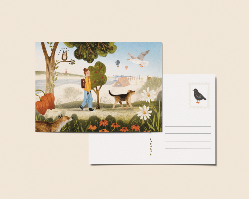 “September” – A6 Illustrated Card | 350gsm Tintoretto Gesso