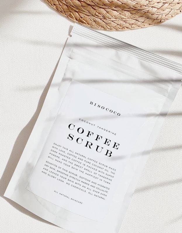 Kokos mandarin kaffe scrub - 250g