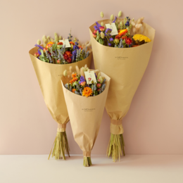 Feltbuket med tørrede blomster – Orange