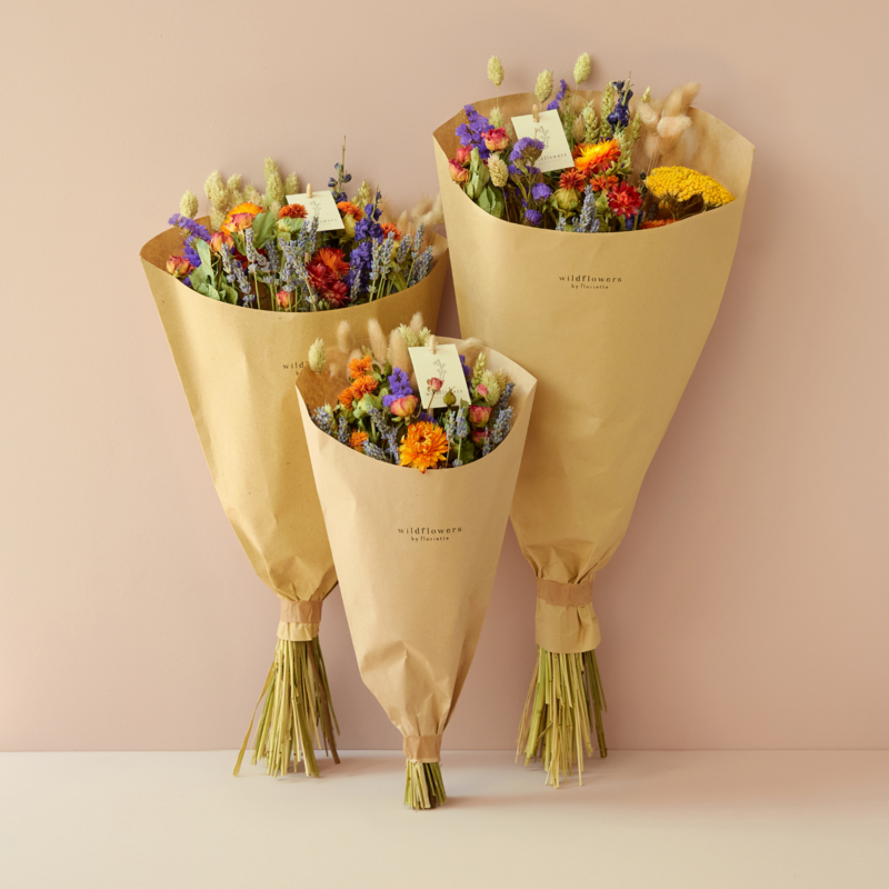 Dried Flowers Field Bouquet – Orange