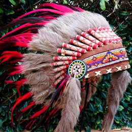 Indian headdress pink / red