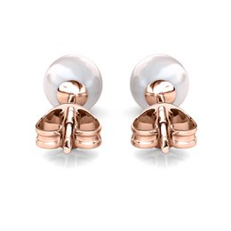 Volle maan pareloorbellen - rosé goud en kristal