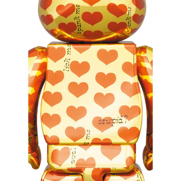 400% & 100% Bearbrick Set - Amplifier Gold Heart by HIDE
