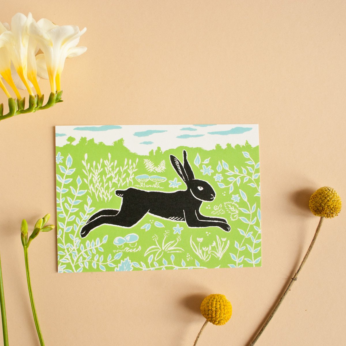 Postcard | rabbit green