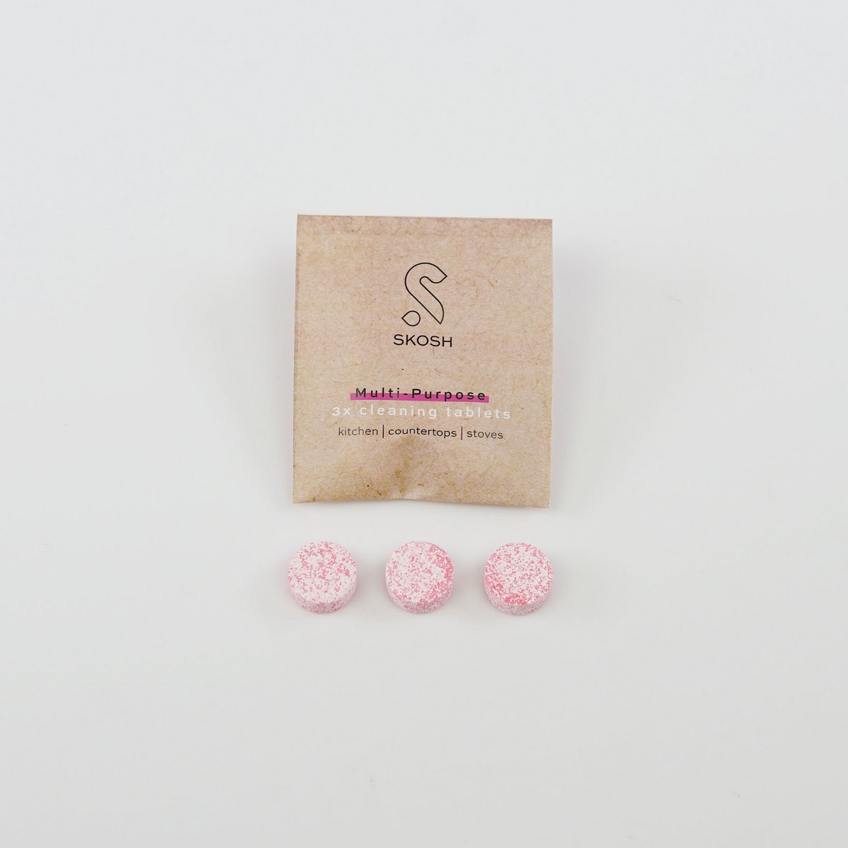 Lot de 3 pastilles de nettoyage Skosh, multi-usages