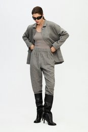IKIKIZ Grey Cotton Oversized Jacket