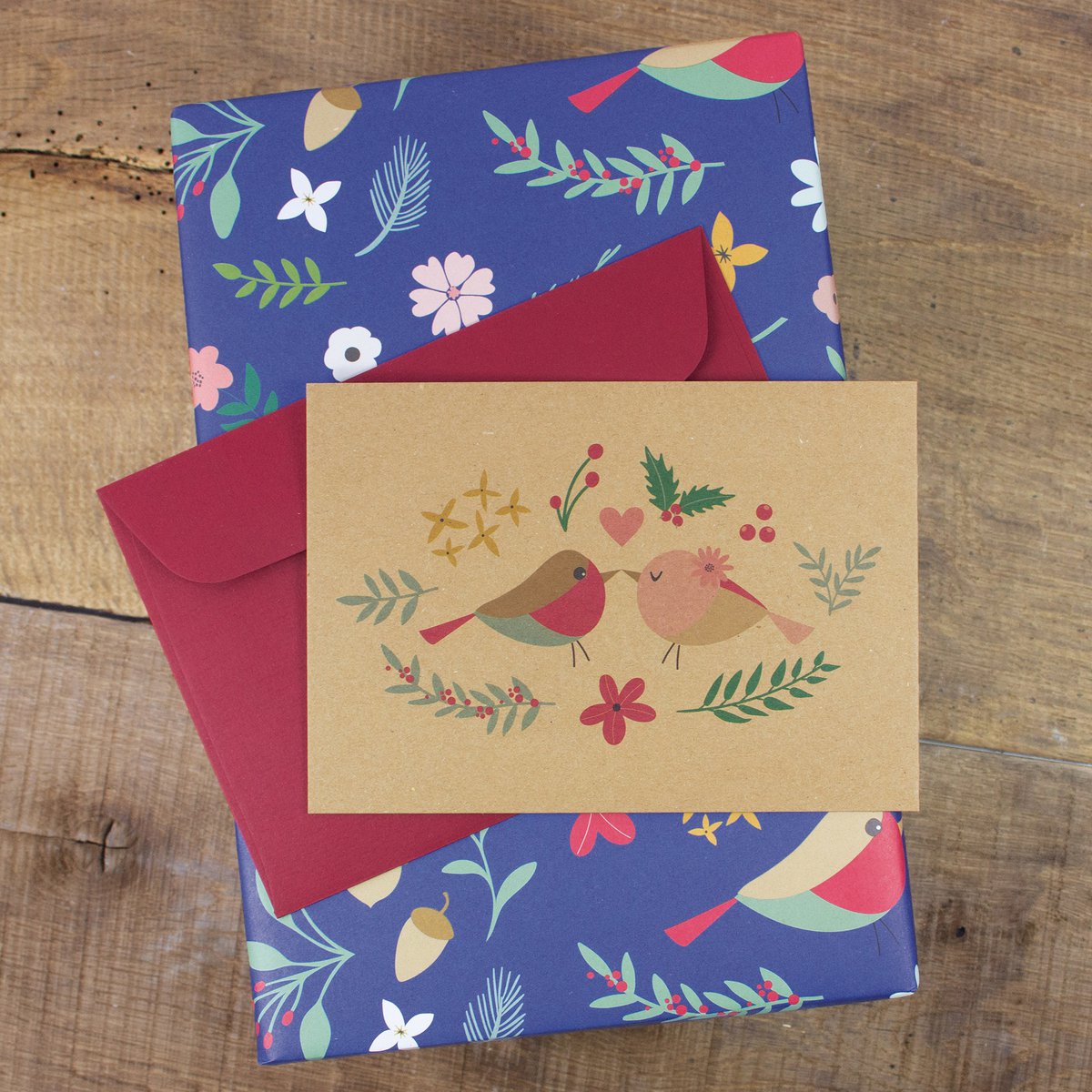 Papel de regalo Bird Love Story