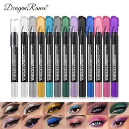 Rokerige Donkergroene Oogschaduw Potloodstift Waterdicht Parelmoer 12 Kleuren Metallic Glitter Oogschaduw Markeerstift Make-up Tool
