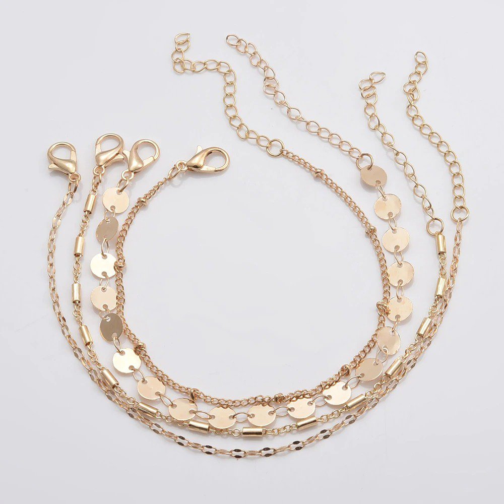 SET OF 4 THIN BRACELETS - GOLD-PLATED - ELODIE MODEL
