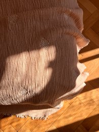 Muslin tæppe - beige-hvid - 2,20 x 2,50 m MESSE
