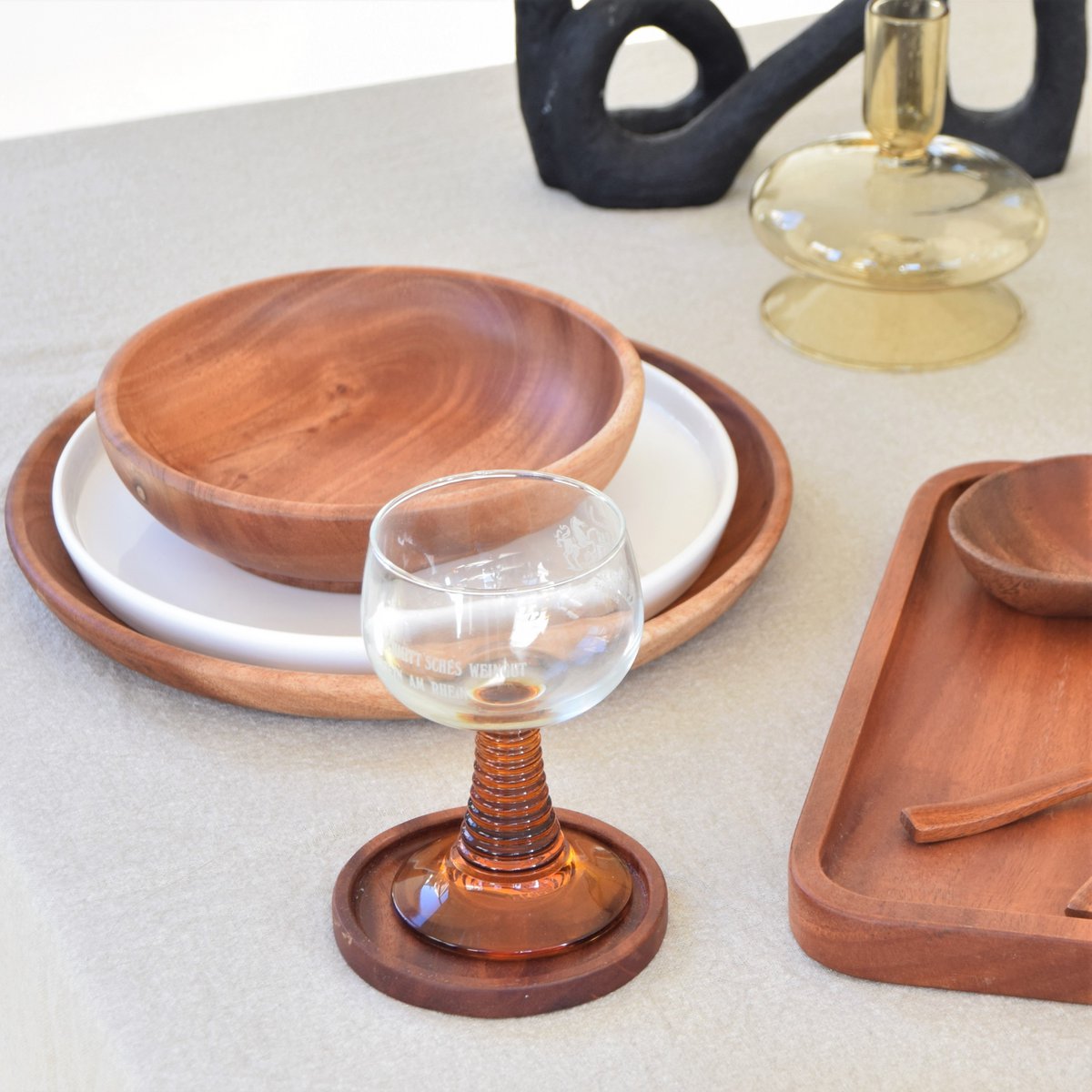Handmade Coaster  Ø9 cm - Eco-friendly - Khaya Wood