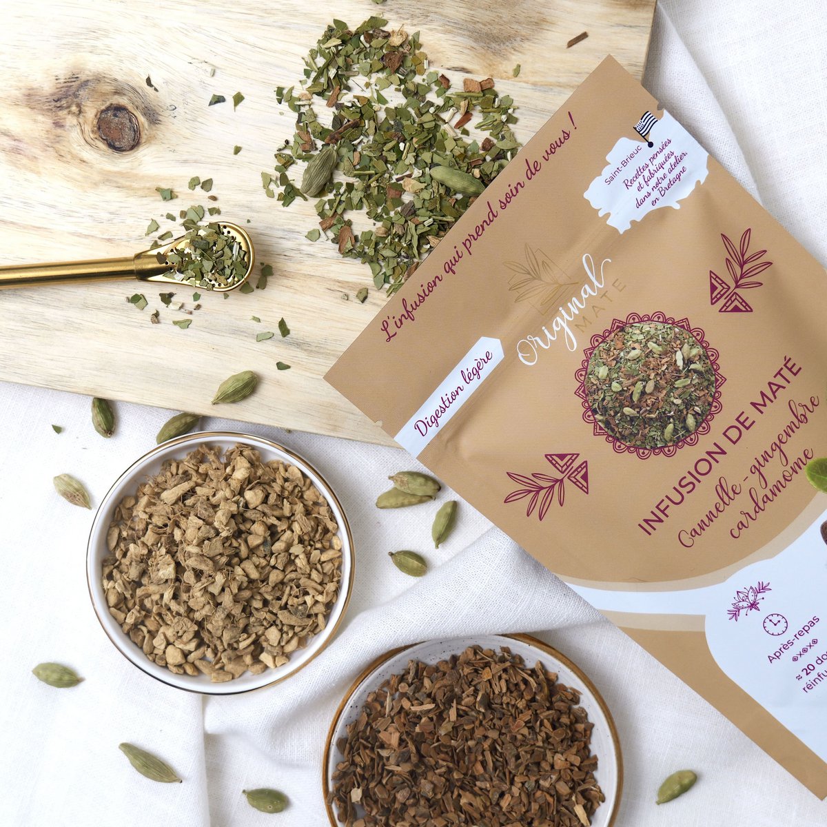 Mate-Zimt, Ingwer, Kardamom Bio – Bereit zum Verkauf oder in großen Mengen