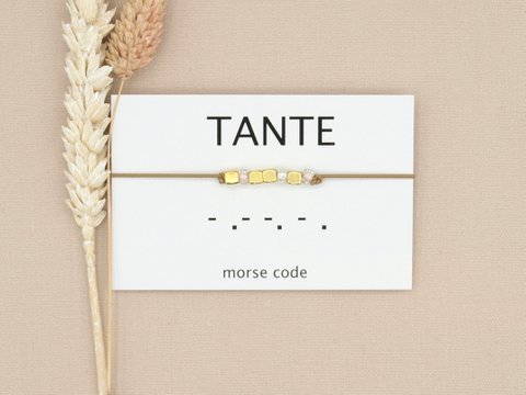 Morse code armband Tante (zilver,rosé goud,goud)