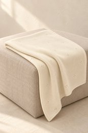 Kocyk niemowlęcy APOLLO – 100% wełny merino – kremowy