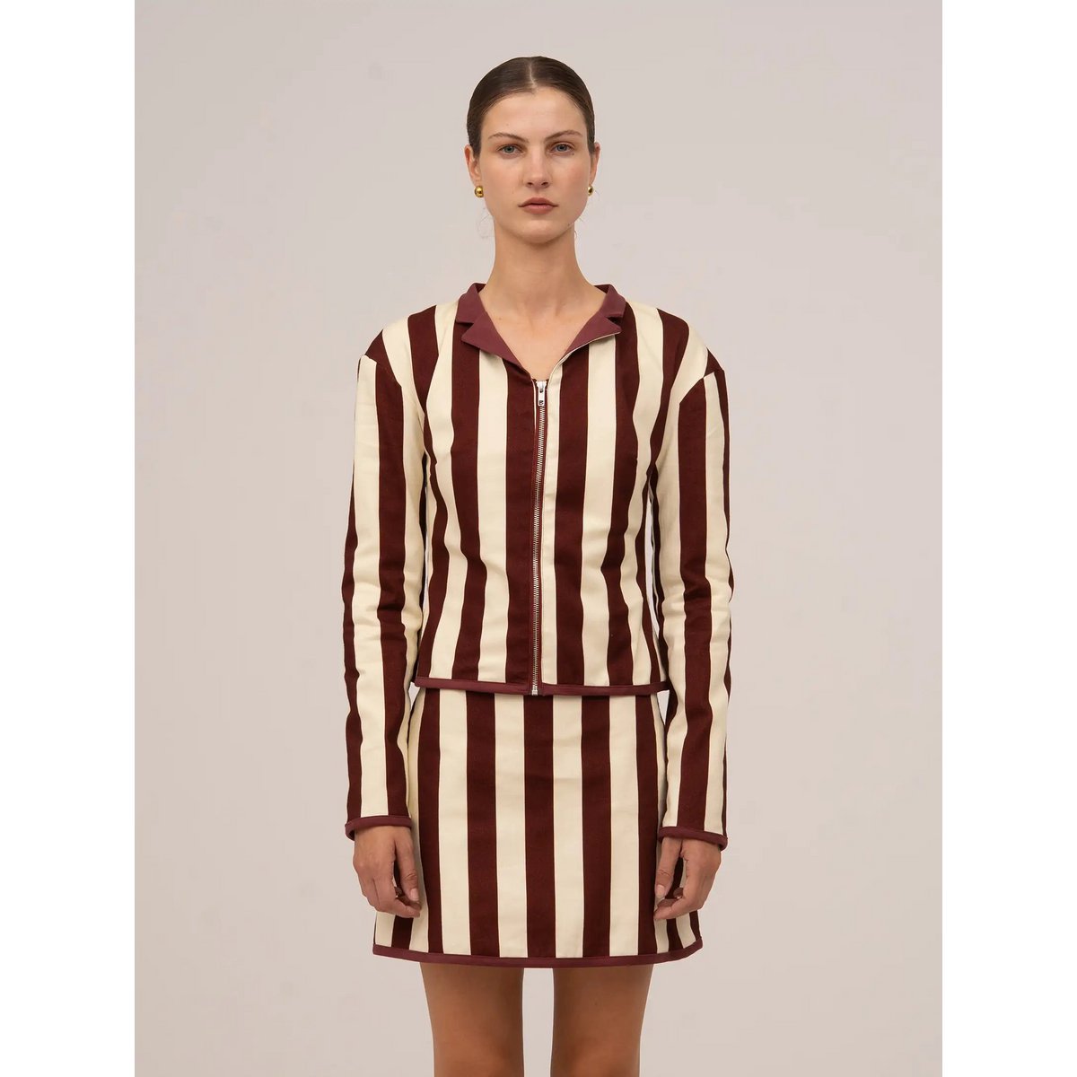 Whistle Burgundy Striped Jacket