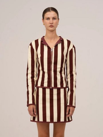 Whistle Burgundy Striped Jacket