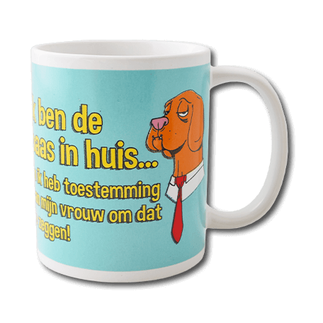 Tasse rigolote Patron dans la maison