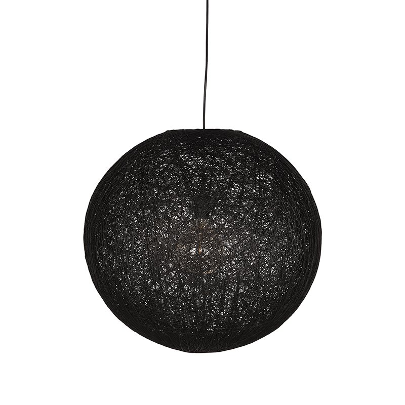 Lámpara colgante Hazer Twist - Negro - Lino - L 45 x 45 x 45 cm