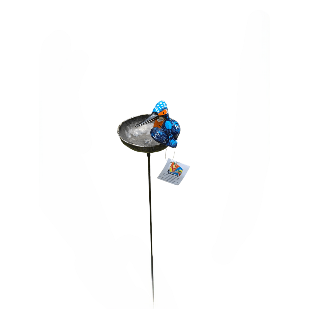 Metalen baby kingfisher kom op stok