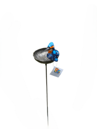 Metalen baby kingfisher kom op stok