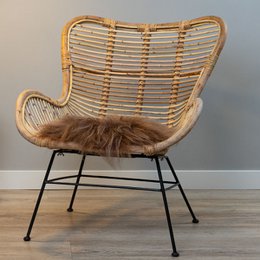Cojín para silla de piel de oveja WOOOL - Marrón islandés