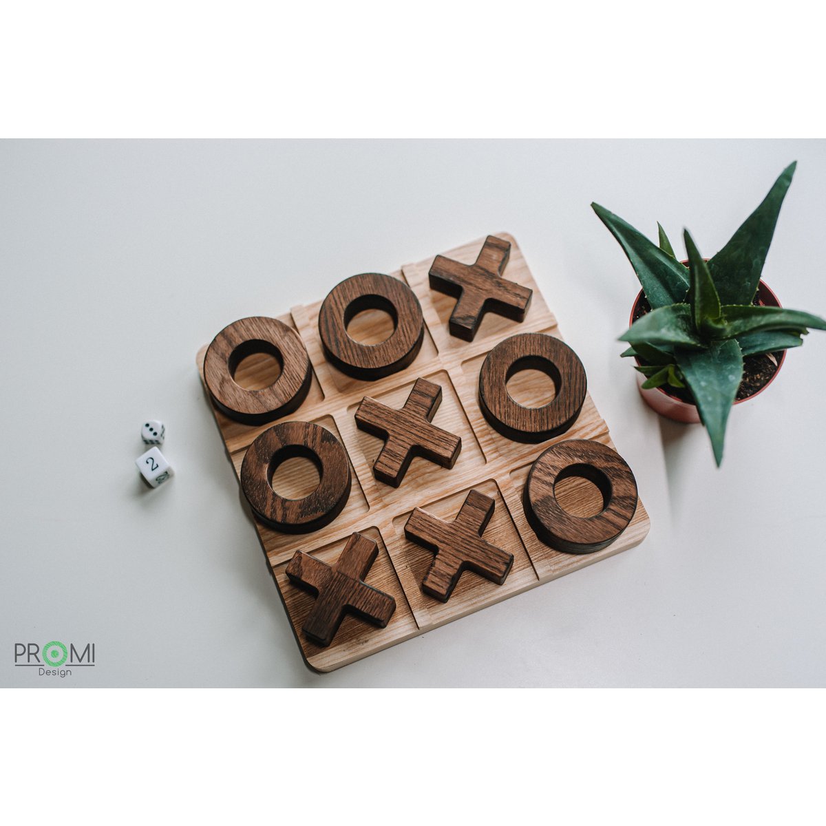 Wooden Tic Tac Toe game, Wood tic-tac-toe board game