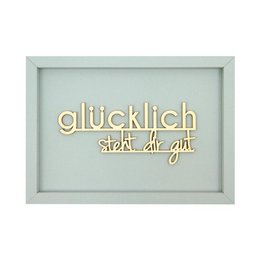 LUCKY SUITS YOU - imán de letras de madera de tarjeta de marco