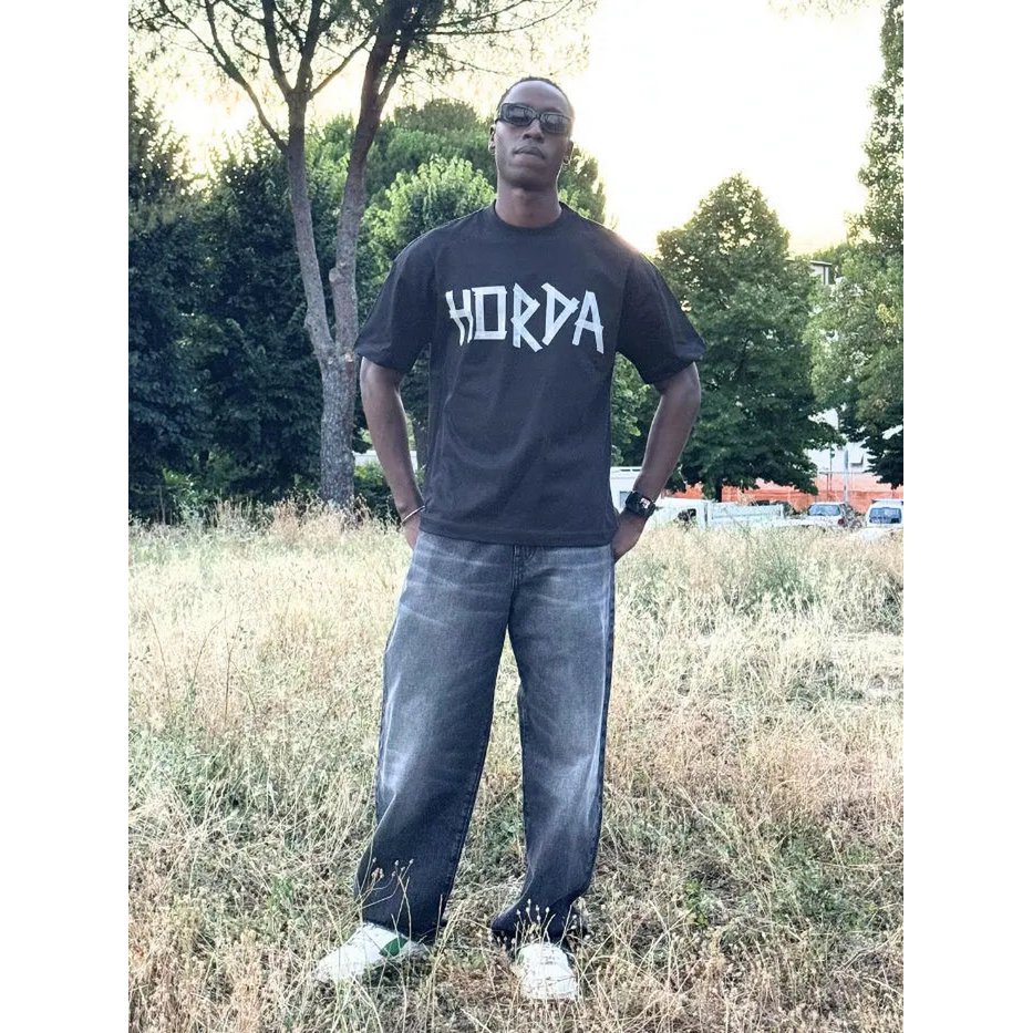 T-shirt Boxy Fit Taped 100% Cotone Made in Italy