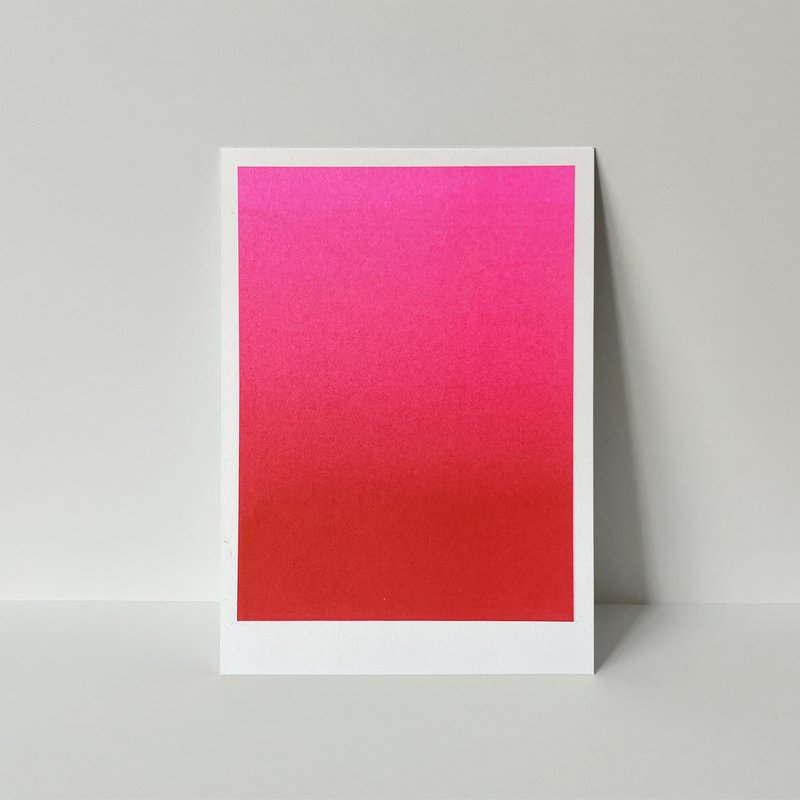 Riso Postkarte Gradient Pink/Red, Risographie, DIN A6