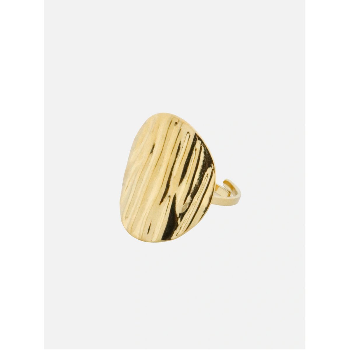 Rund stribe ring guld