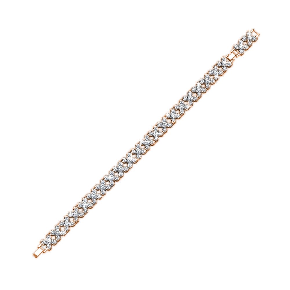 Pulsera Floreada - Or Rosé et Cristal
