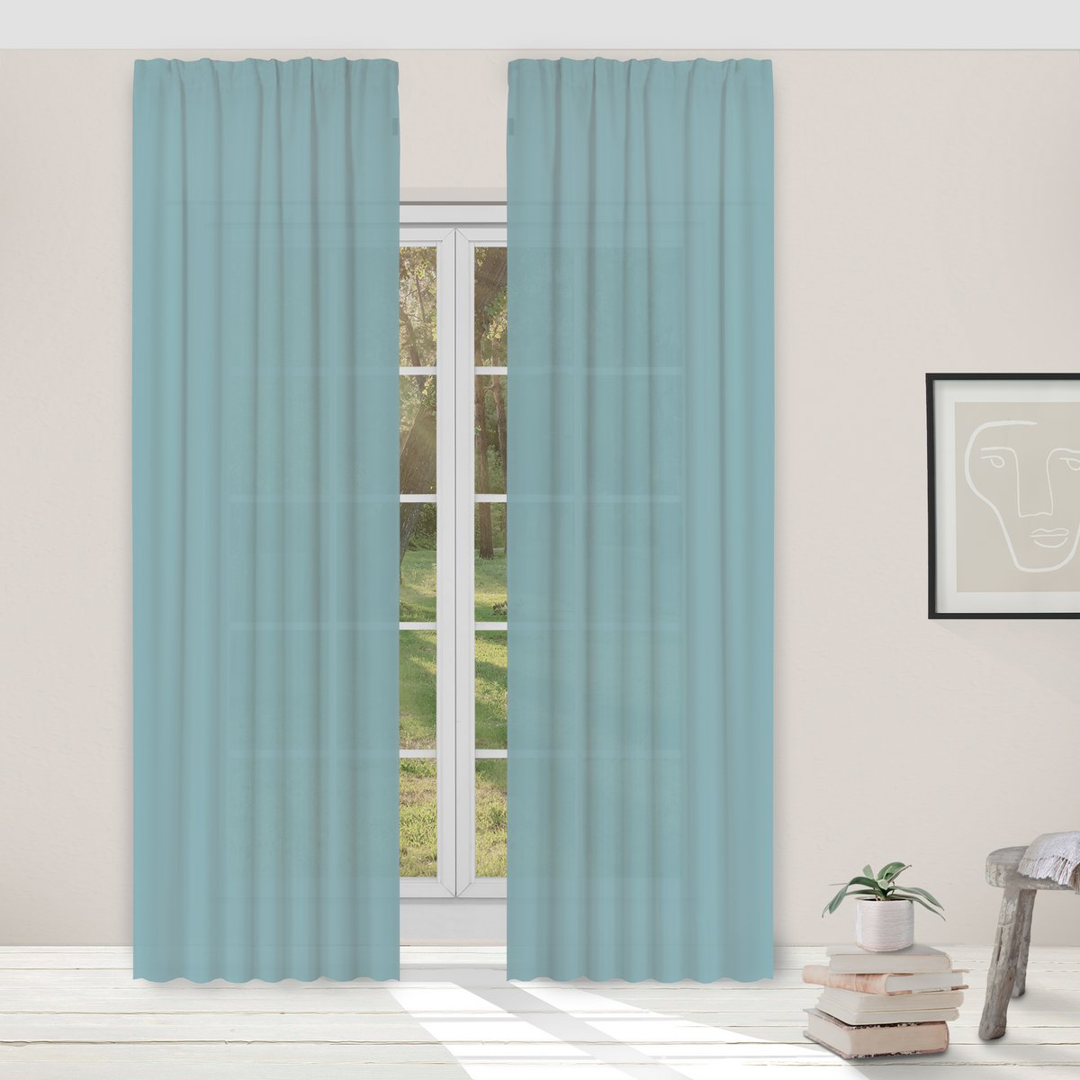 Light Guard Kant-en-Klaar Gordijn - Lichtdoorlatend - Lengte aanpasbaar - met ringen - 140x280cm 