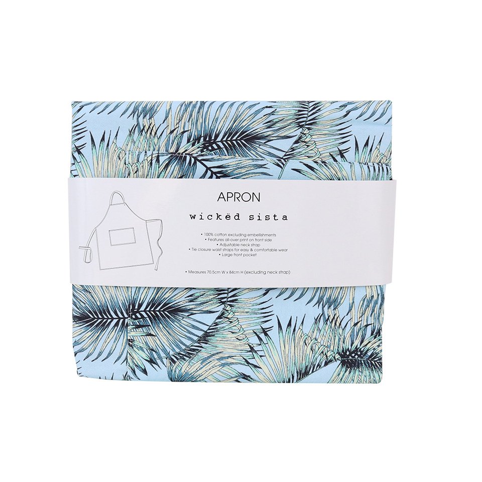 WS delantal hojas tropicales