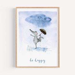 Stampa d'arte - Sii felice coccodrillo