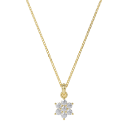 Diamant blomster halskæde guld