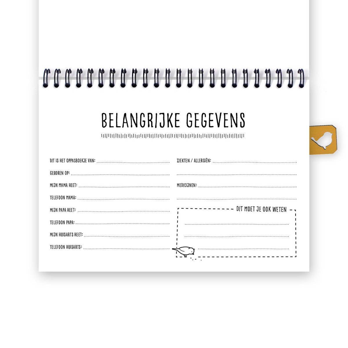 Oppasboekje | roze |  invulboek A5