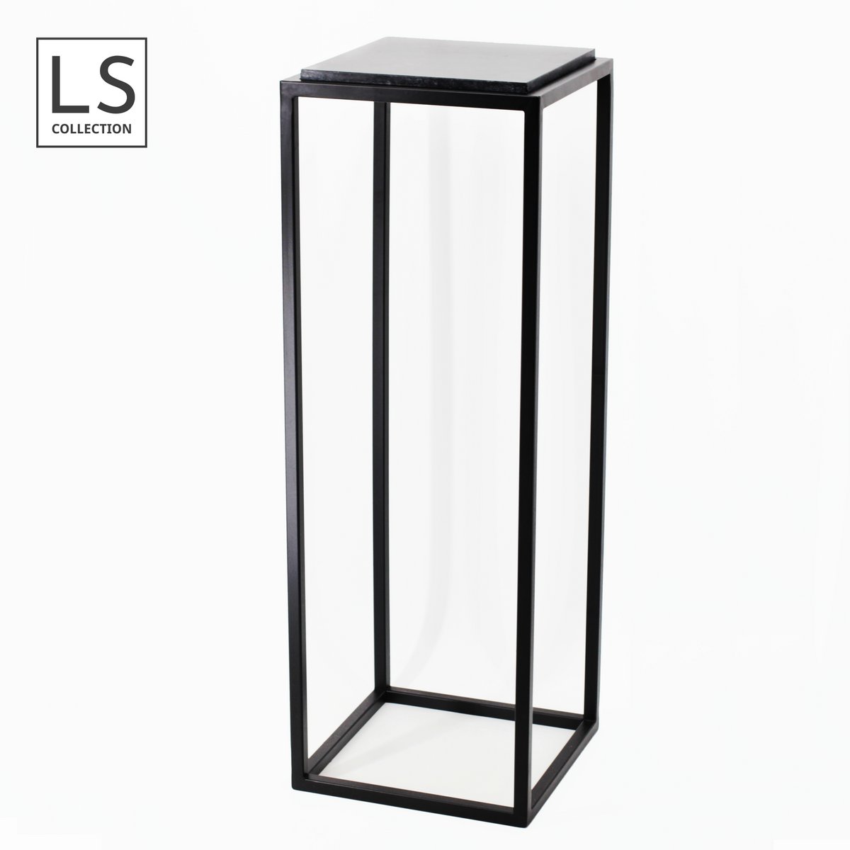 LS Collection® - Table de l'usine - Base - Colonne - Colonne de plante - Black - Pilier - avec magasin - Sesteut de plante - 100x35x35cm - piédestal - lourd - robuste - support de plante à l'intérieur