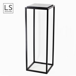 LS Collection® - Plant Table - Base - Kolonne - Plante -søjle - Sort - Søjle - Med butik - Plante Sesteut - 100x35x35cm - Piedestal - Tung - Robust - Plantestand indeni