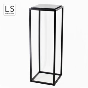 LS Collection® - Pflanzentabelle - Basis - Säule - Pflanzensäule - Schwarz - Säule - mit Store - Pflanze Sesteut - 100x35x35 cm - Sockel - schwer - stabil - Pflanzenständer im Inneren