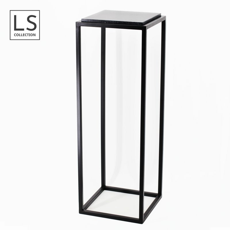LS Collection® - Plant Table - Base - Kolonne - Plante -søjle - Sort - Søjle - Med butik - Plante Sesteut - 100x35x35cm - Piedestal - Tung - Robust - Plantestand indeni