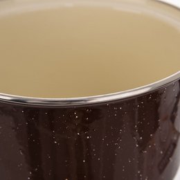 Pot de esmalte con tapa marrón marrón 20 cm, 3.2 l