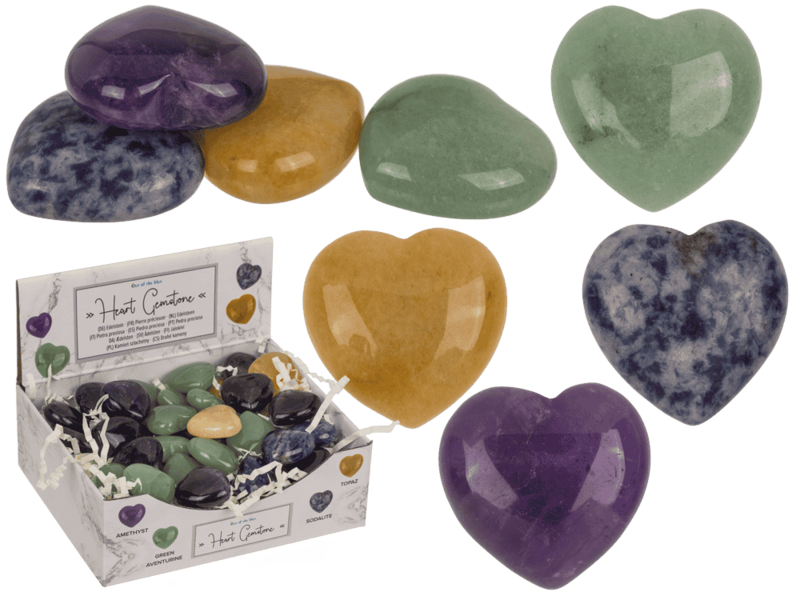 Gem stone, heart, 2,5 cm,