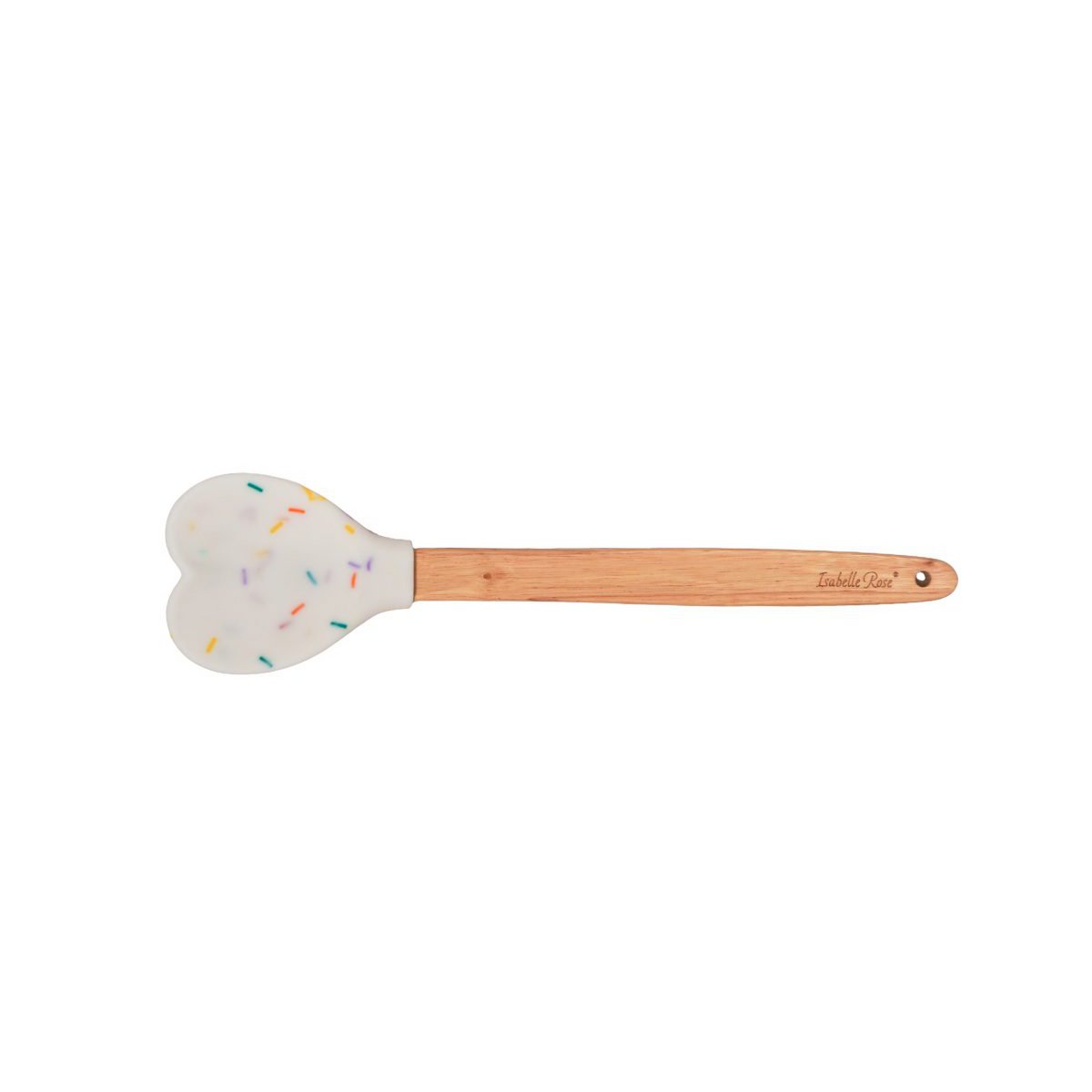 Cuillère forme coeur en silicone blanc avec pépites 27 cm Isabelle Rose
