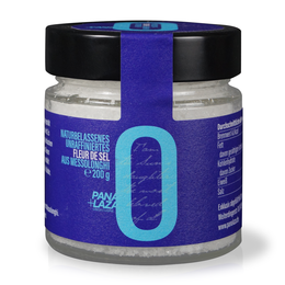 Natural unrefined fleur de sel, a premium sea salt with a delicate, slightly sweet flavor and crunchy texture.