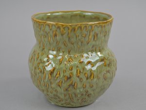 Keramik Topf 13 Perlmut Optik, Organic, 11,5x11,5x11, grün